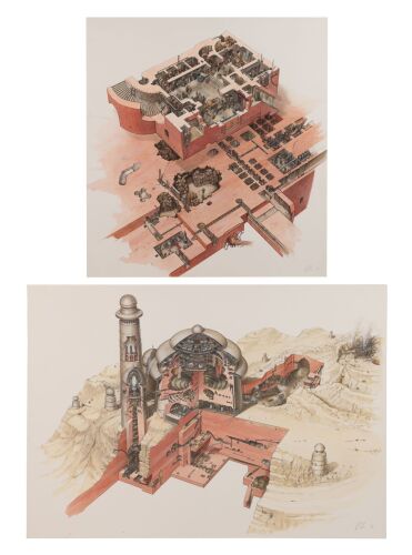 386. Richard Chasemore Collection: Hand-Illustrated and Painted "Jabba's Castle Art" and "Jabba's Palace" Artwork for Incredible Cross-Sections Books ### STAR WARS: COMPLETE LOCATIONS - INSIDE THE WORLDS OF EPISODES I TO VI (2005)