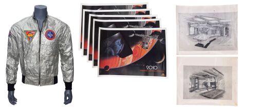 430. Pair of Printed Albert Brenner Leonov Set Design Artworks with Five World Premiere Posters and Crew Jacket ### 2010: THE YEAR WE MAKE CONTACT (1984)