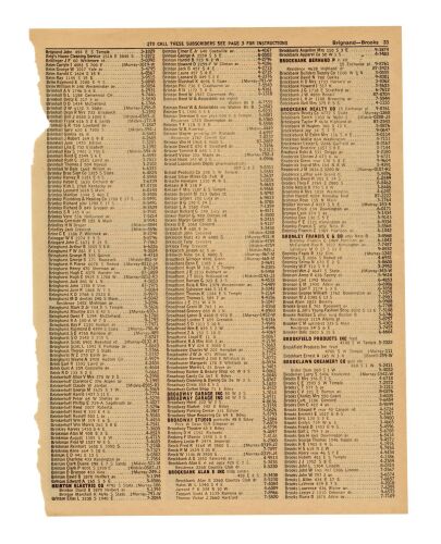 477. Loose Phone Book Page with "Doc" Emmett Brown's (Christopher Lloyd) Information ### BACK TO THE FUTURE (1985)