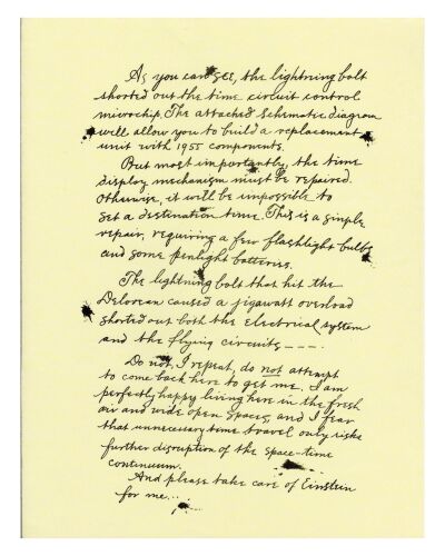 488. Page from Doc's (Christopher Lloyd) 1885 Repair Letter to Marty (Michael J. Fox) ### BACK TO THE FUTURE PART III (1990)