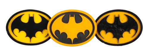 499. Set of Three Production-Made Batman (Michael Keaton) Chest Emblem Prototypes ### BATMAN (1989)