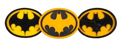 499. Set of Three Production-Made Batman (Michael Keaton) Chest Emblem Prototypes ### BATMAN (1989)