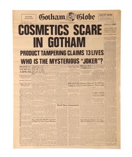 501. VFX Gotham Globe Newspaper Front Page ### BATMAN (1989)