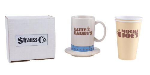 620. Larry David's (Larry David) Light-Up "Latte Larry's" Mug and Coffee Cup with "Mocha Joe's" Cup ### CURB YOUR ENTHUSIASM (T.V. SERIES, 2000 - 2024)