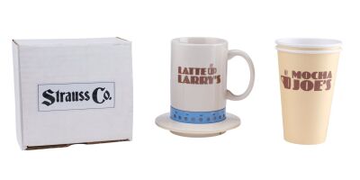620. Larry David's (Larry David) Light-Up "Latte Larry's" Mug and Coffee Cup with "Mocha Joe's" Cup ### CURB YOUR ENTHUSIASM (T.V. SERIES, 2000 - 2024)