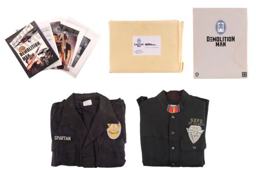 632. Detective John Spartan's (Sylvester Stallone) Past and Future Uniform Shirts with Script and Paperwork ### DEMOLITION MAN (1993)