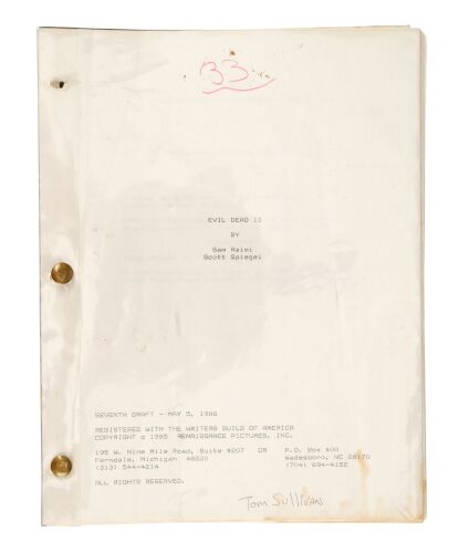 669. Tom Sullivan Collection: Seventh Draft Script ### EVIL DEAD II (1987)
