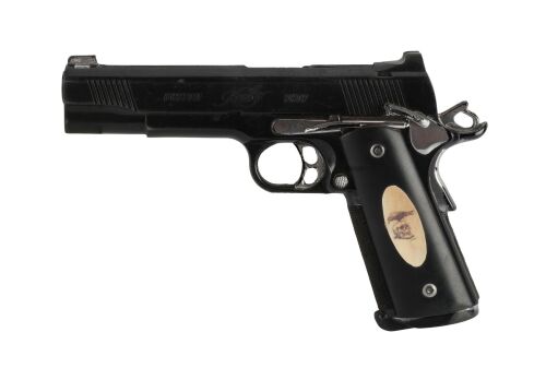 678. Barney Ross' (Sylvester Stallone) Stunt Custom Kimber M1911A1 Gold Combat II Pistol with Expendables Emblem Grip ### THE EXPENDABLES 2 (2012)
