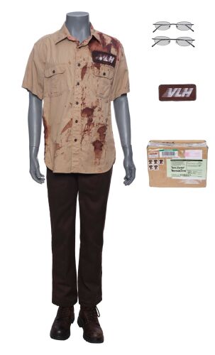 704. Edward "Evil Ed" Lee's (Christopher Mintz-Plasse) Screen-Matched Bloodied VLH Ensemble and Package for Peter Vincent (David Tennant) ### FRIGHT NIGHT (2011)