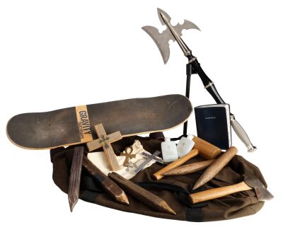 706. Edward "Evil Ed" Lee's (Christopher Mintz-Plasse) Screen-Matched Skateboard and Mallet with Vampire Hunting Kit ### FRIGHT NIGHT (2011)