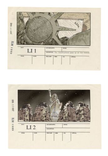 726. Set of Six Hand-Drawn Statue of Liberty VFX Storyboards ### GHOSTBUSTERS II (1989)