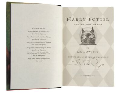 772. J. K. Rowling-Autographed Hardcover Book ### HARRY POTTER AND THE GOBLET OF FIRE (2005)