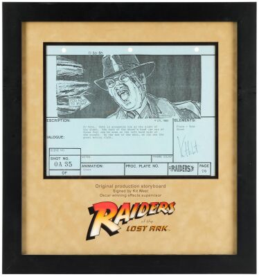 826. Kit West-Autographed Framed Printed "Toht Screaming" Storyboard Production Copy ### INDIANA JONES AND THE RAIDERS OF THE LOST ARK (1981)