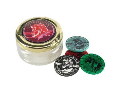 835. Valentin Zukovsky's (Robbie Coltrane) Caviar Jar and Casino Chips ### JAMES BOND: THE WORLD IS NOT ENOUGH (1999)