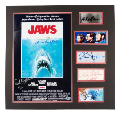 842. Key Cast- and Crew-Autographed Poster Display ### JAWS (1975)