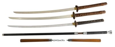 846. John Wick's (Keanu Reeves) Katana and Caine's (Donnie Yen) Blade with Collection of Weapons ### JOHN WICK: CHAPTER 4 (2023)
