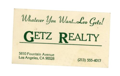 883. Mike Papac Collection: Leo Getz's (Joe Pesci) Business Card ### LETHAL WEAPON 3 (1992)