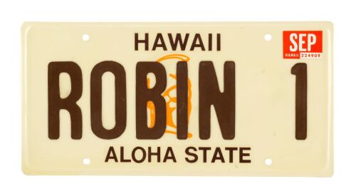 890. Mike Papac Collection: Production-Made "Robin 1" License Plate ### MAGNUM, P.I. (T.V. SERIES, 1980 - 1988)