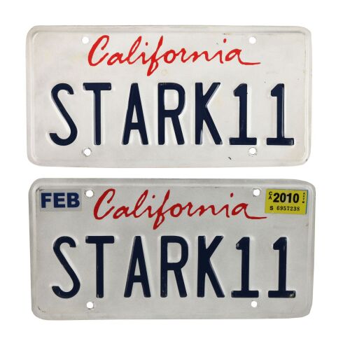 904. Tony Stark's (Robert Downey Jr.) Pair of Audi R8 Spyder "STARK11" License Plates ### IRON MAN 2 (2010)