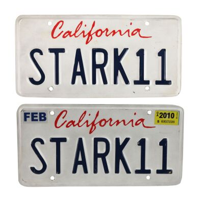 904. Tony Stark's (Robert Downey Jr.) Pair of Audi R8 Spyder "STARK11" License Plates ### IRON MAN 2 (2010)