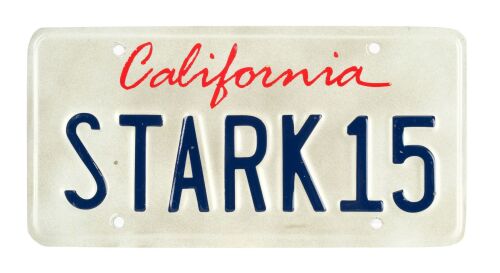 905. Tony Stark's (Robert Downey, Jr.) "STARK15" License Plate ### IRON MAN 2 (2010)