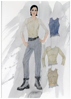 936. Hand-Drawn Lois DeArmond Trinity (Carrie-Anne Moss) "Neb" Costume Design Illustration ### THE MATRIX (1999)