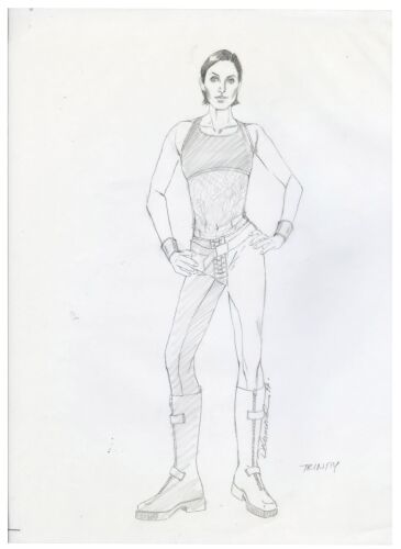 938. Hand-Drawn Lois DeArmond Trinity (Carrie-Anne Moss) Costume Design Sketch ### THE MATRIX (1999)