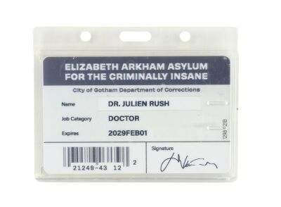 983. Dr. Julian Rush's (Theo Rossi) Arkham Asylum Badge ### THE PENGUIN (T.V. SERIES, 2024)