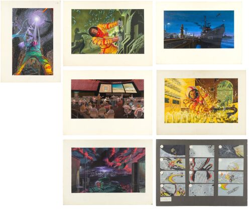 992. Set of Seven Framed Hand-Illustrated Concept and Storyboard Artworks ### THE PHILADELPHIA EXPERIMENT (1984)