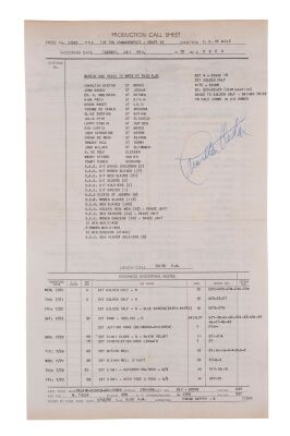 1009. Charlton Heston-Autographed Golden Calf Scene Production Call Sheet ### THE TEN COMMANDMENTS (1956)