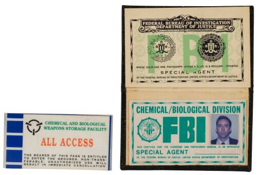 1057. Stanley Goodspeed's (Nicolas Cage) Wallet-Style FBI ID with VX Guard's Access Card ### THE ROCK (1996)