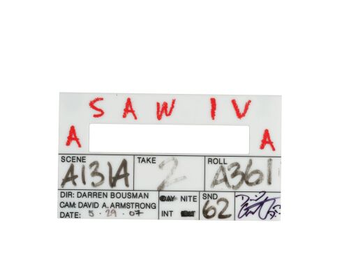 1074. David A. Armstrong Collection: David A. Armstrong-Autographed Digital "A" Camera Clapperboard Insert ### SAW IV (2007)