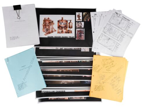 1076. David A. Armstrong Collection: Key Cast- and Crew-Autographed "Evolution II" Script with Revised Script, Sides, Printed Storyboards, Jigsaw Trap Concept Artwork, and Production Ephemera ### SAW V (2008)
