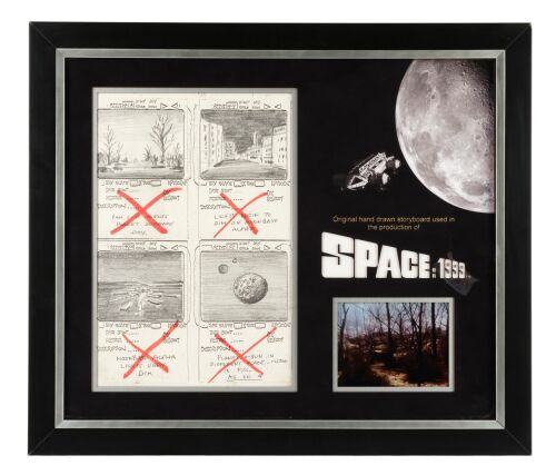 1107. Framed Hand-Drawn Storyboard Display ### SPACE: 1999 (1975-1977)