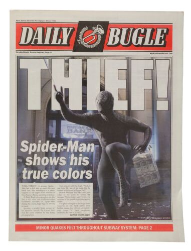 1117. Eddie Brock (Topher Grace) "Thief!" Daily Bugle Newspaper Cover ### SPIDER-MAN 3 (2007)