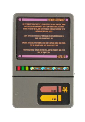 1141. Starfleet PADD with Sisko-Yates Wedding Screen ### STAR TREK: THE NEXT GENERATION (T.V. SERIES, 1987-1994)/STAR TREK: DEEP SPACE NINE (T.V. SERIES, 1993-1999)