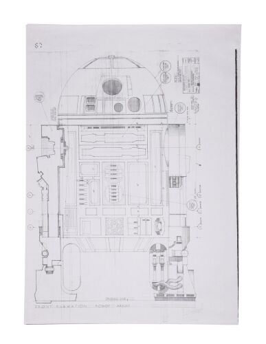 1162. Phil Shearer Collection: Peter Childs R2-D2 Front-Profile Art Department Production Copy Reference Blueprint ### STAR WARS: ATTACK OF THE CLONES (2002)