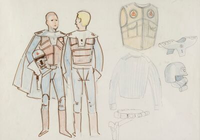 1167. Framed Hand-Drawn John Mollo Early Rebel Soldier Costume Concept Artwork ### STAR WARS: A NEW HOPE (1977)