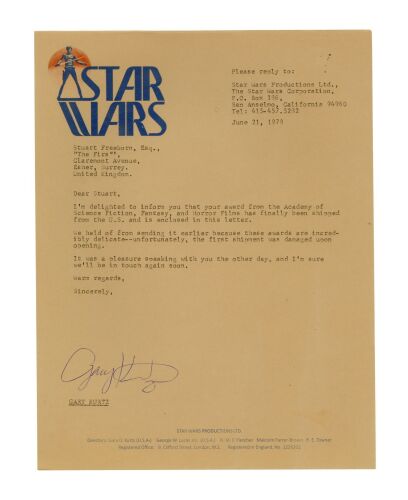 1170. Producer Gary Kurtz-Signed Letter ### STAR WARS: A NEW HOPE (1977)