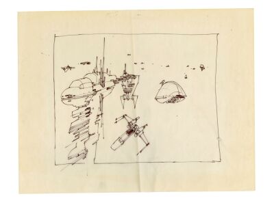1178. Hand-Drawn Industrial Light & Magic (ILM) Rebel Fleet Photo Composite Concept Sketch ### STAR WARS: THE EMPIRE STRIKES BACK (1980)