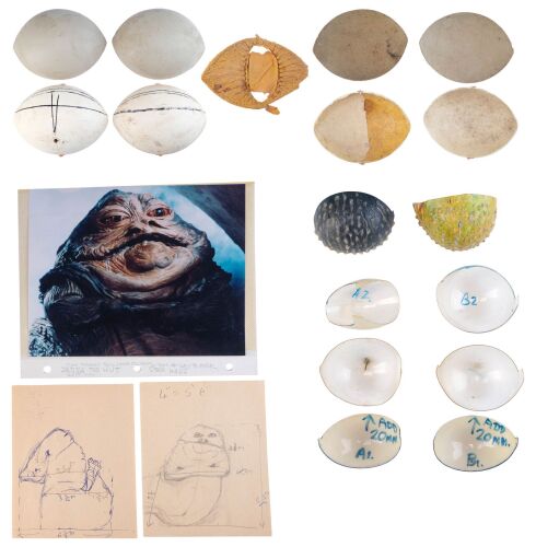 1181. Jabba the Hutt Puppet Eye Components with Hand-Drawn John Coppinger Puppet Concept Sketches ### STAR WARS: RETURN OF THE JEDI (1983)