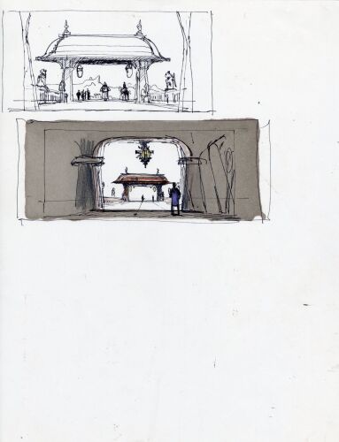 1200. Hand-Drawn Ralph McQuarrie "Jabba's Palace North Gate Bridge" Thumbnail Sketches for Illustration ### THE ILLUSTRATED STAR WARS UNIVERSE (1995)
