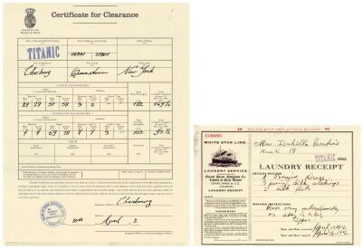 1281. White Star Line Certificate of Clearance and Laundry Receipt ### TITANIC (T.V. SERIES, 1996-1996)