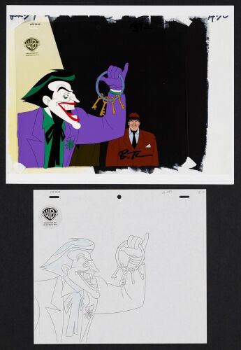 2025. Bruce Timm-Autographed Joker Original Production Cel with Matching Drawing from "Legends of the Dark Knight" ### THE NEW BATMAN ADVENTURES (1997-1999)