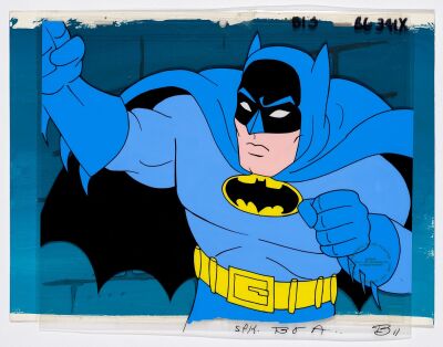2030. Batman Original Production Cel and Key Master Production Background Framed ### DC ANIMATED UNIVERSE