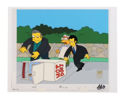 2077. Fat Tony and Louie and the HotDog Cart Original Production Cel from "The Twisted World of Marge Simpson" ### THE SIMPSONS (T.V. SERIES, 1989-PRESENT)