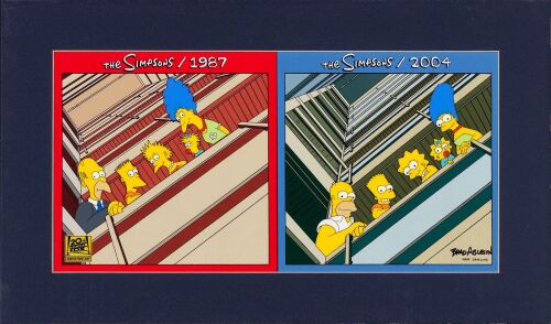 2079. The Simpsons "Then and Now" Limited Edition Sericel Signed by Brad Ableson, Matted ### THE SIMPSONS (T.V. SERIES, 1989-PRESENT)