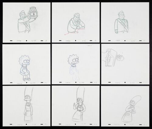 2088. Lisa, Marge, Mayor Quimby, Collection of Original Hand-drawn Production Artwork from "All's Fair in Oven War" ### THE SIMPSONS (T.V. SERIES, 1989-PRESENT)