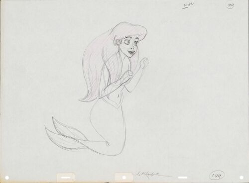 2110. Ariel Original Production Drawing from "The Little Mermaid" Signed Jorgen Klubien ### THE LITTLE MERMAID (1989)