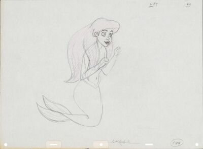 2110. Ariel Original Production Drawing from "The Little Mermaid" Signed Jorgen Klubien ### THE LITTLE MERMAID (1989)